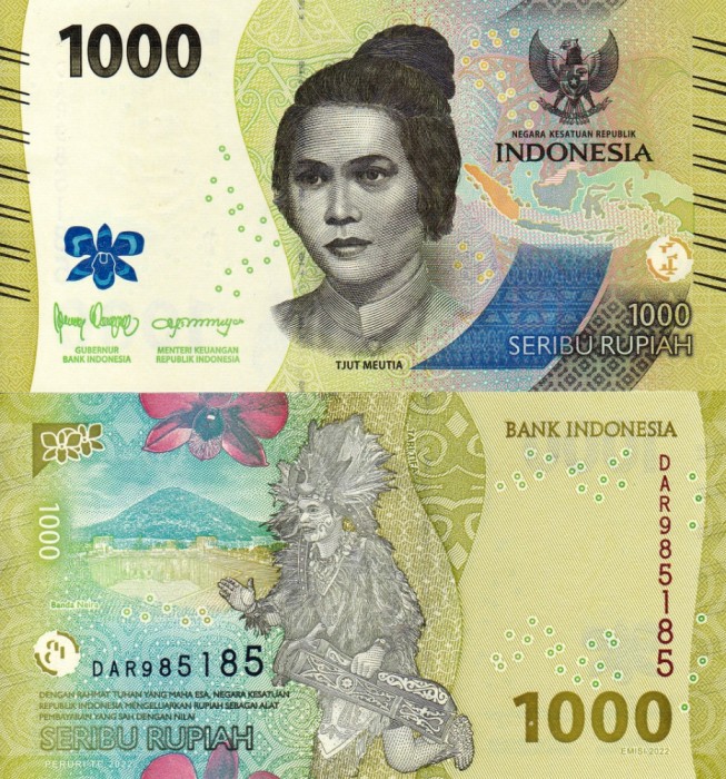 INDONEZIA 1.000 rupiah 2022 UNC!!!