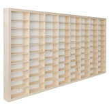 Raft organizator din lemn pentru colectionarii de masini, vitrina de colectie, 80 compartimente, 78,5 x 40 x 4,5 cm