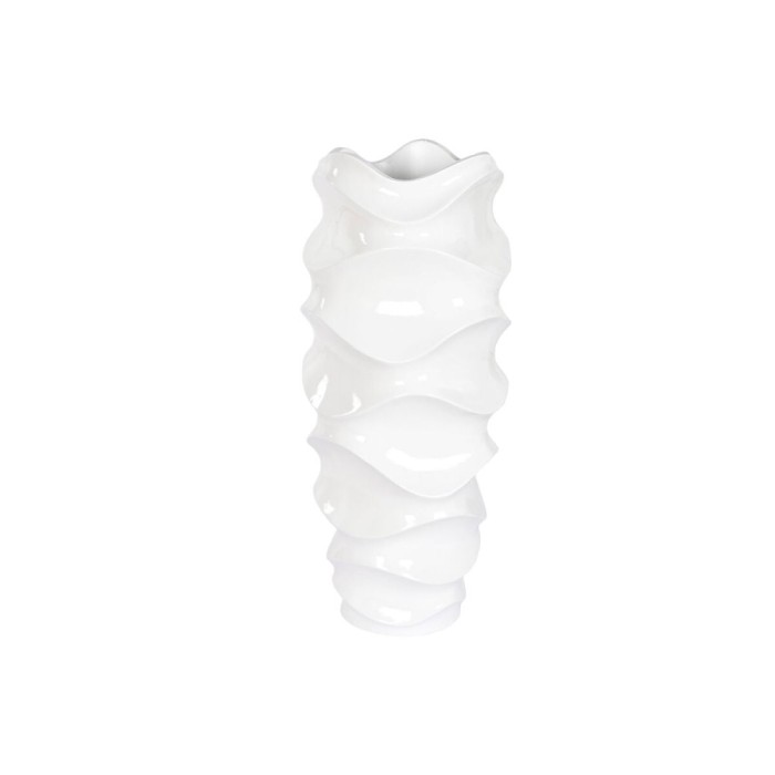 Ghiveci Home ESPRIT Alb Fibră de Sticlă Unde 44 x 44 x 101 cm