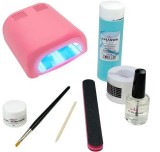 Cumpara ieftin Set Basic gel UV - sistem monofazic cu lampă roz 36W, INGINAILS