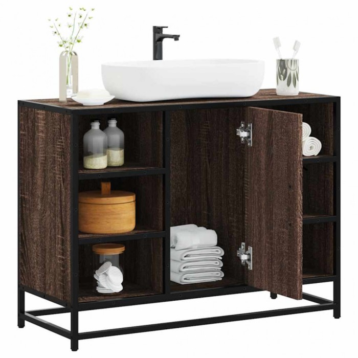 vidaXL Dulap chiuveta de baie, stejar maro, 80x33x60 cm, lemn compozit