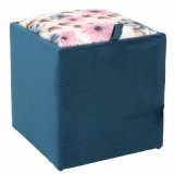 TABURET BOX - STOFA - CORP TURCOAZ K12/CAPAC DIVERSE CULORI - Stofa Floral-turcoaz CK27