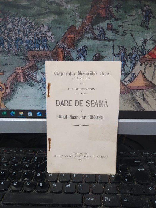 Corporația meseriilor Unite Traian din Turnu Severin, Dare de seamă pe Anul financiar 1910-1911, Turnu Severin 1912, 179