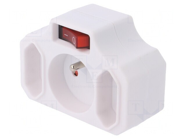 Conector Alimentare AC Spliter 2P 230V Alb