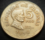 Moneda exotica 5 PISO - FILIPINE, anul 1998 *cod 4957 = excelenta