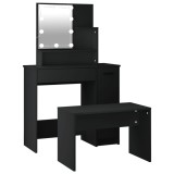 Cumpara ieftin Set masuta de toaleta cu LED, alb, lemn prelucrat