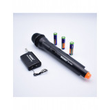 Microfon wireless karaoke, profesional, receptor, baterii incluse, VHF-DM-3308A