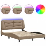 Cumpara ieftin Cadru de pat cu LED fara saltea, Hvar, cappuccino, 140x190 cm