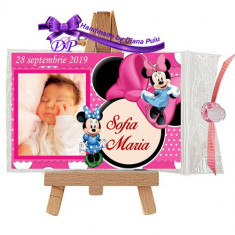 Marturii botez magneti Handmade by Diana Puiu Minnie Mouse MDFM 5 foto