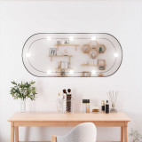 Oglinda de perete cu lumini LED 40x90 cm oval sticla GartenMobel Dekor, vidaXL
