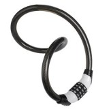 Lacăt pentru bicicletă cu cablu, Negru, Combinație 4 cifre, 70 cm, CMCLASS