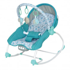 Balansoar muzical cu vibratii 2 in 1 Baby Mix BR-212-18, Turcoaz foto