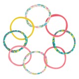 Elastice de par din frotte pentru copii, Set 8 buc, Multicolor, cu imprimeuri cu flori si fructe, CMCLASS