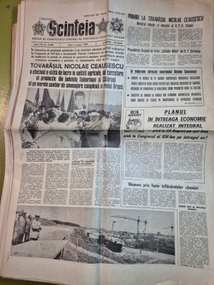 ziarul scanteia 4 august 1989 - vizita lui ceausescu in judetele teleorman,calarasi foto