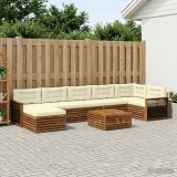 Cumpara ieftin Set de canapele de exterior 8 buc. 7-Locuri Natural si Crem