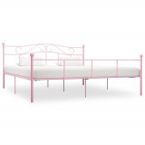 Cadru de pat, roz, 180 x 200 cm, metal GartenMobel Dekor, vidaXL