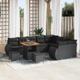VidaXL Set de canapele pentru grădină 12 pcs Negru 80 x 80 x 71 cm 3363859