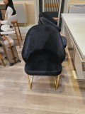 Scaun Dining Lux Velvet Negru cu Picioare Aurii personalizabil pe culori