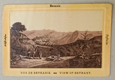 VEDERE DIN BETHANIA , LITOGRAFIE , FORMAT CARTE POSTALA , CCA. 1900 foto