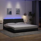 Cumpara ieftin Cadru de pat cu LED fără saltea Gri &icirc;nchis 200x200 cm Material