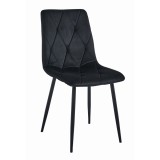 Scaun bucatarie/living, Artool, Libra, catifea, metal, negru, 44x40x88.5 cm, Leobert
