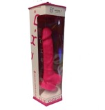 Dildo Thermo Reactive Silicon cu Memorie Dubla Densitate Roz 20 cm