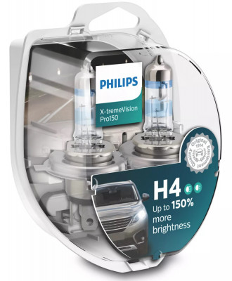 Set 2 Buc Bec Philips H4 P43T 12V 60/55W X-TremeVision Pro150 +150% 12342XVPS2 foto