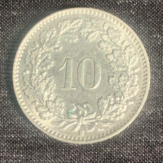 Moneda 10 rappen 1957 Elvetia