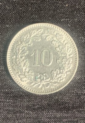 Moneda 10 rappen 1957 Elvetia foto