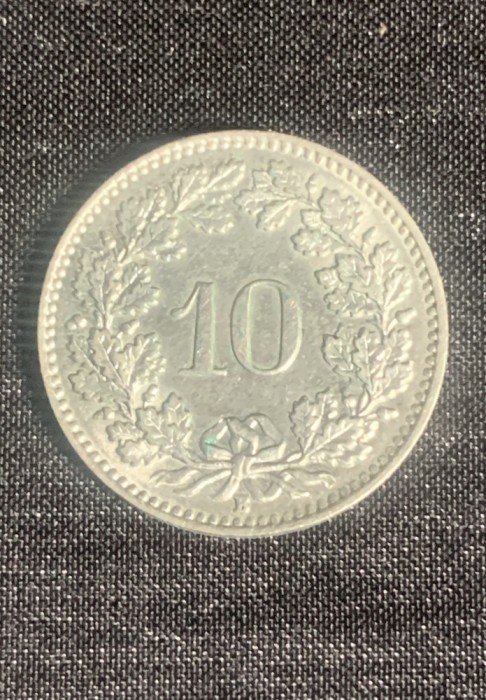 Moneda 10 rappen 1957 Elvetia