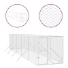 Padoc de exterior pentru caini argintiu 2x10x2m otel galvanizat