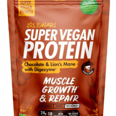 Proteina Super Vegan BIO(dupa efort) ciocolata si coama de leu cu DigeZyme Iswari