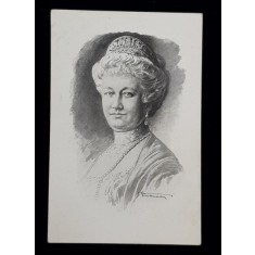 IMPARATEASA GERMANIEI SI REGINA A PRUSIEI , AUGUSTE VICTORIA , CARTE POSTALA ILUSTRATA , MONOCROMA, NECIRCULATA , APARUTA IN TIMPUL PRIMULUI RAZBOI MO
