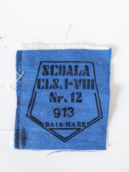 Numar matricol scolar ecuson anii 80, Baia Mare, Scoala cls I-VIII nr. 12