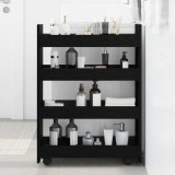 vidaXL Trolley pentru Depozitare &Icirc;ngust Stejar Negru 60 x 20 x 82 cm
