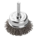 Perie tip cupa din otel 50 mm cu sarma incretita si tija 6 mm