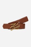 Karl Lagerfeld curea de piele femei, culoarea maro, A2W33057