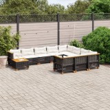 Set canapele de gradina cu perne, 11 piese, negru, poliratan GartenMobel Dekor, vidaXL