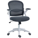 Vinsetto Scaun de Birou Ergonomic cu Spătar din Plasă și Scaun Căptușit, &Icirc;nalțime Reglabilă, 65,5x61,5x88-97,5 cm, Gri | Aosom Romania