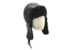 Caciula KLOP neagra, 041K, din piele naturala