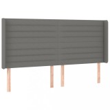 Cumpara ieftin Tablie de pat cu aripioare gri inchis 183x16x118/128 cm textil
