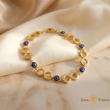 Cumpara ieftin Bratara Infinit Nazar , Bratara dama placata cu 3 straturi de aur 18K Brazilia, cu stanta, 19 cm
