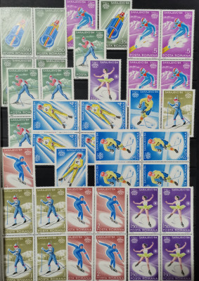 SV * JOCURILE OLIMPICE DE IARNĂ SARAJEVO 1984 * Seria 8 timbre + 8 BLOC x 4 MNH foto