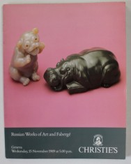CHRISTIE &#039;S , GENEVA , RUSSIAN WORKS OF ART AND FABERGE , CATALOG DE LICITATIE , 1989