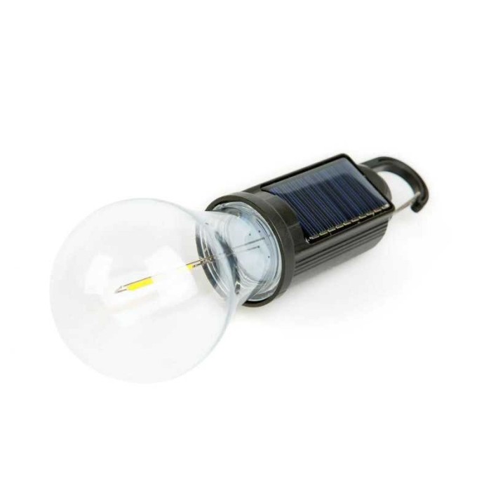 Lampa solara suspendata forma bec LED 5W 100lm +USB-C 400mAh PHENOM