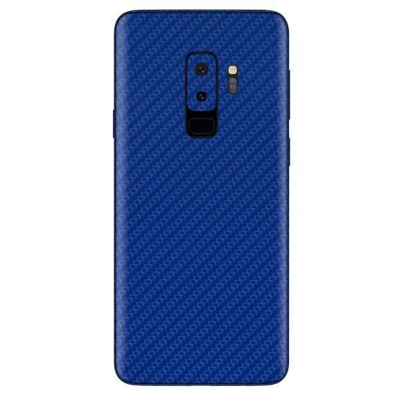 Set Folii Skin Acoperire 360 Compatibile cu Samsung Galaxy S9 Plus (Set 2) - ApcGsm Wraps Carbon Blue