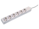 Prelungitor alimentare AS SCHWABE 3G1,5mm&sup2; 1,4m 6 prize 16A PVC alb 11611