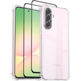 Pachet 2 in 1 &ndash; Folie Sticla Securizata + Husa Anti Soc Tranaparent, Compatibil cu Samsung Galaxy A56