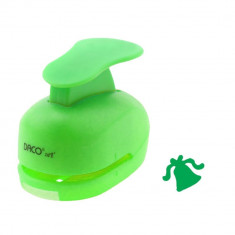 Perforator DACO Hobby, Model Clopotel, Plastic/Metal, Diametru 1.8 cm, Verde, Perforatoare Lucru Manual, Perforatoare Activitati Creative, Perforatoar