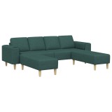 vidaXL Canapea pentru living 3 pcs Verde &icirc;nchis Poliester 3335116